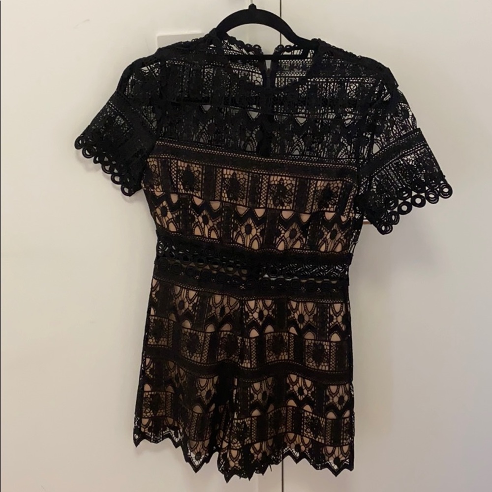 Alexis black and nude romper